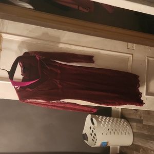 La Femme en Noir Dresses | La Femme en Noir La Dantelle Dress Oxblood with belt